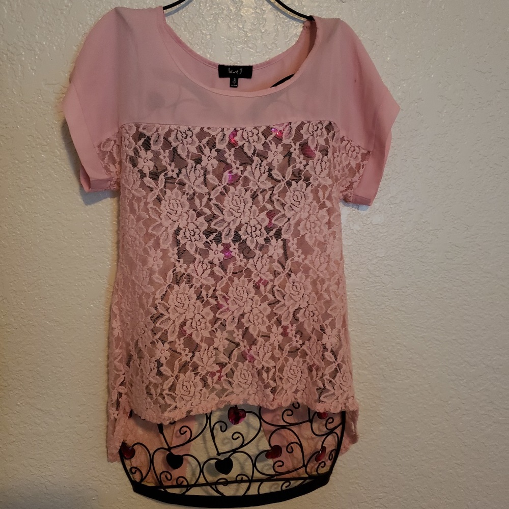 Pink Lace Blouse